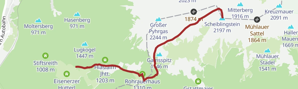 Route map: Skitour Scheiblingstein